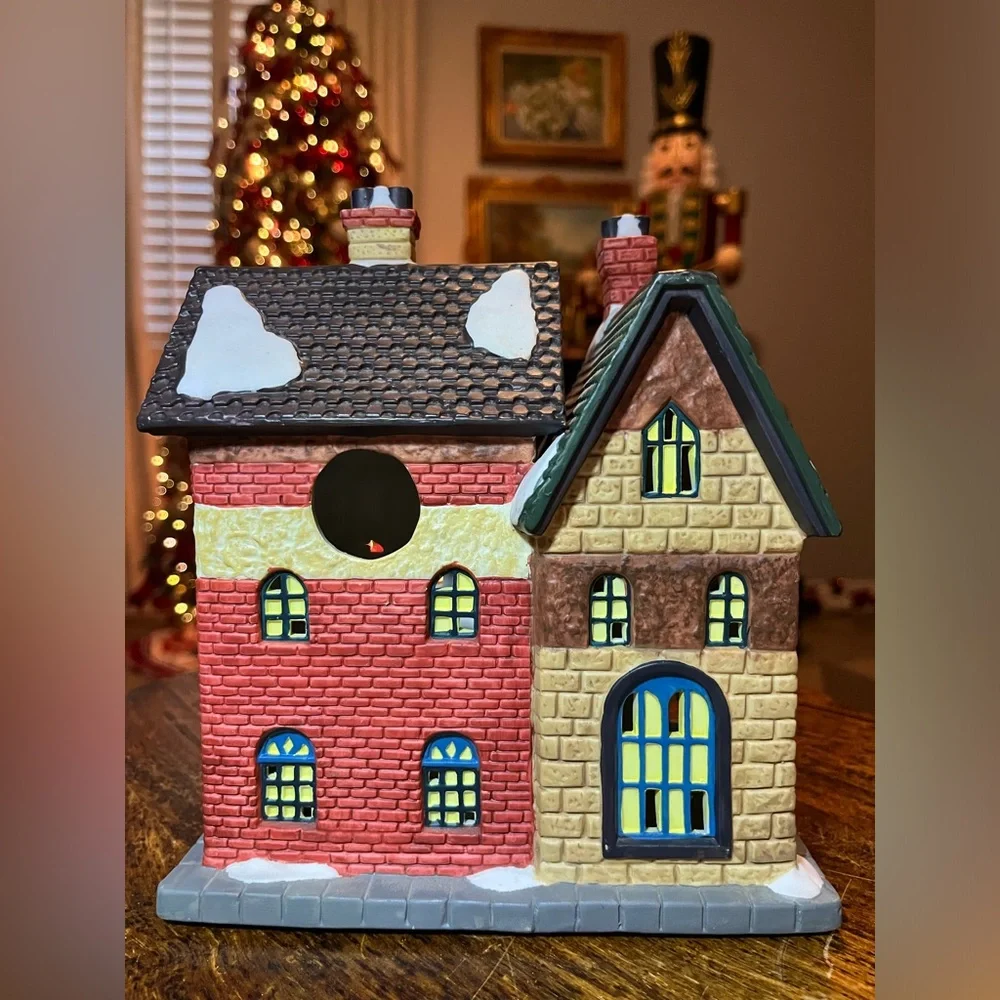 LIGHTED Christmas Porcelain Victorian Village WEDDING GALLERY Building